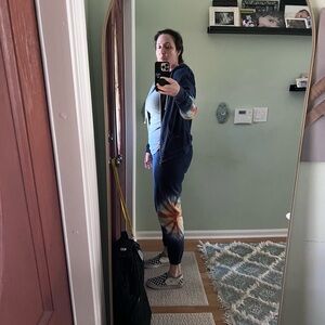 Lauren Moshi Multicolor Tie-Dye joggers and hooded sweater set